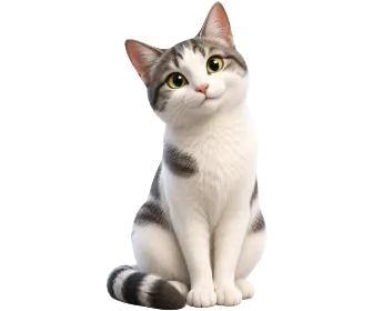 Illustrazione 3D cartoon di un gatto Aegean
