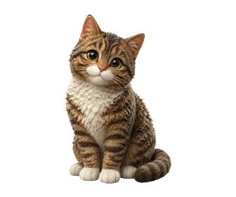 Illustrazione 3D cartoon di un gatto American Wirehair